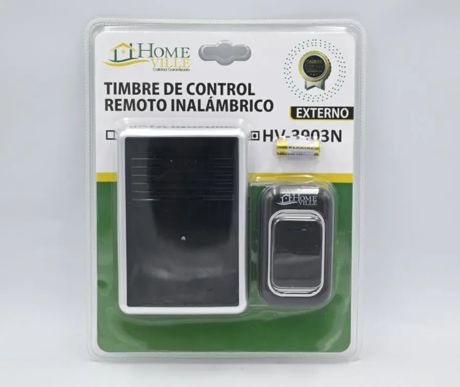 Timbre Inalámbrico de Exterior 220V A-3903N Negro Ip65 Homeville