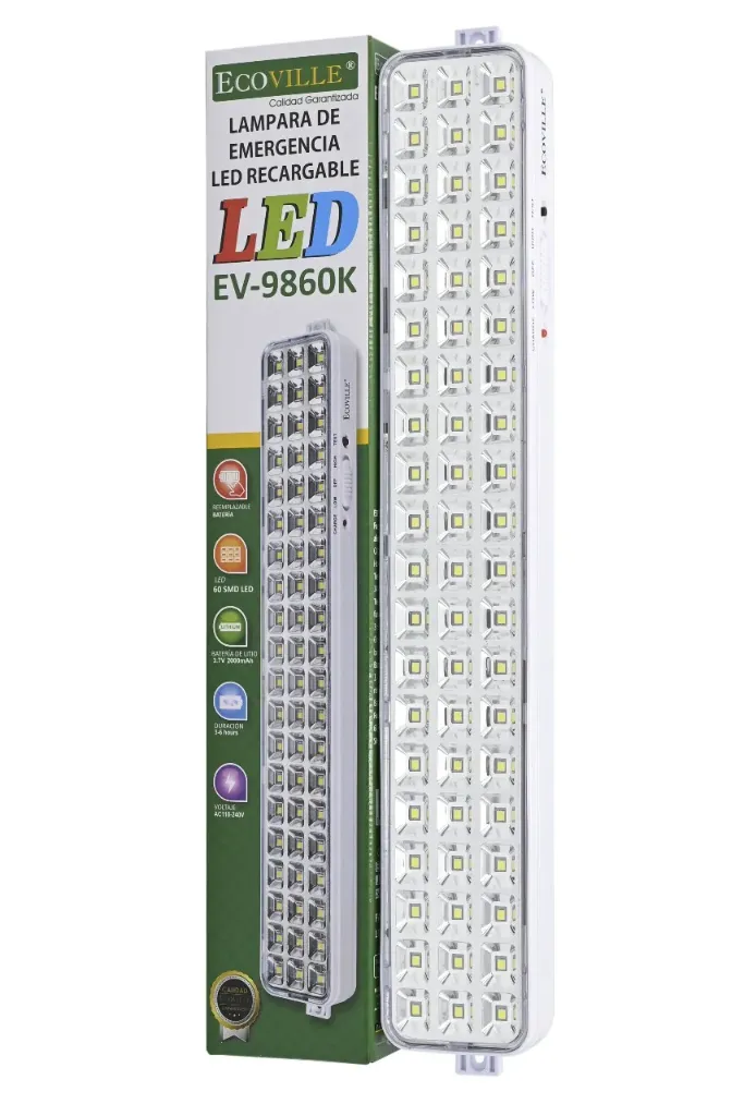 Lampara de Emergencia 60 Leds EV-9860K ECOVILLE