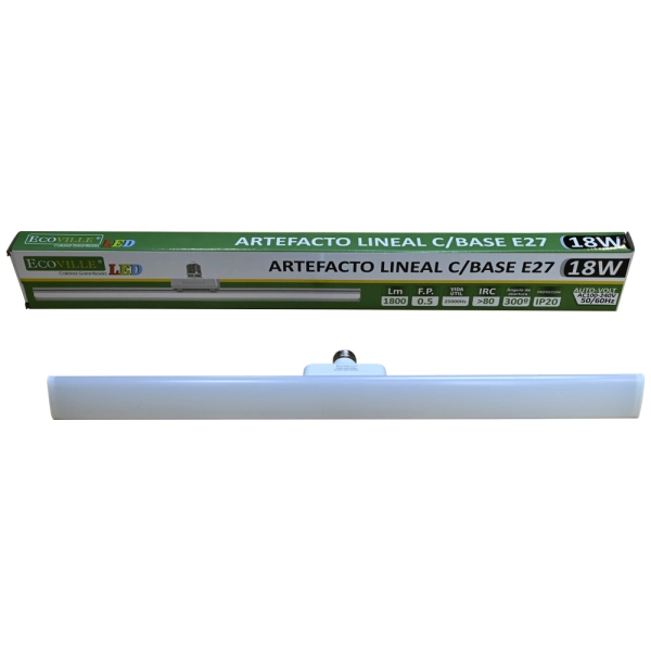 [38775] ARTEFACTO LISTÓN LED E27 18W 3000K/6500K - ECOVILLE (Fría (6500K))