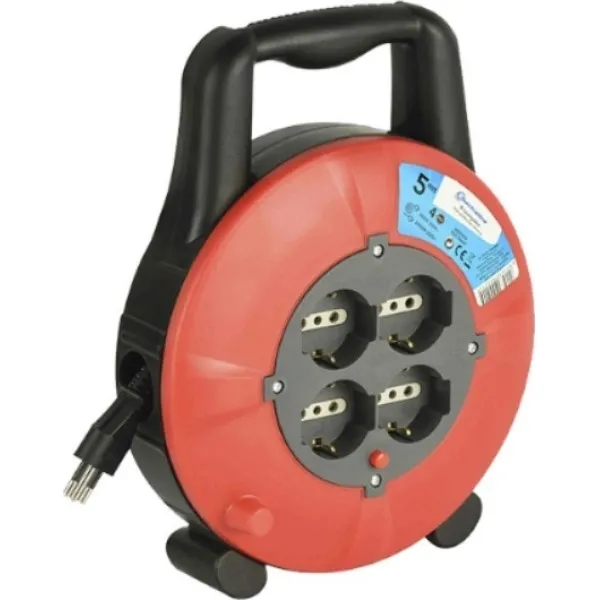Prolongador Con Enrollador De Cable 5 mts