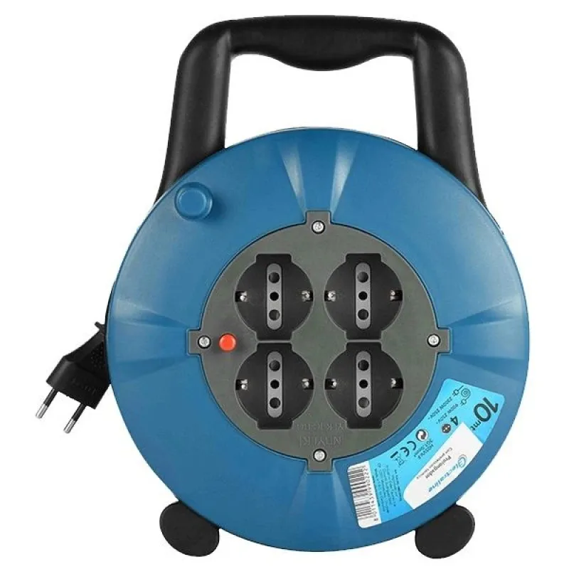 Prolongador Con Enrollador De Cable 10 mts