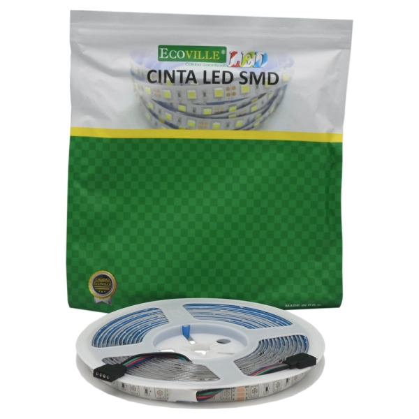 CINTA LED 5mts 24V 50x50x10MM RGB 60D IP44 ECOVILLE