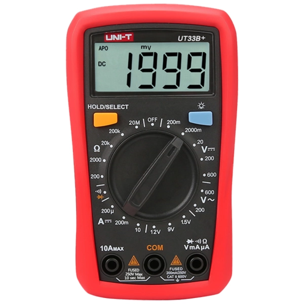 TESTER DIGITAL CON PANTALLA ILUMINADA UT33B+ UNI-T